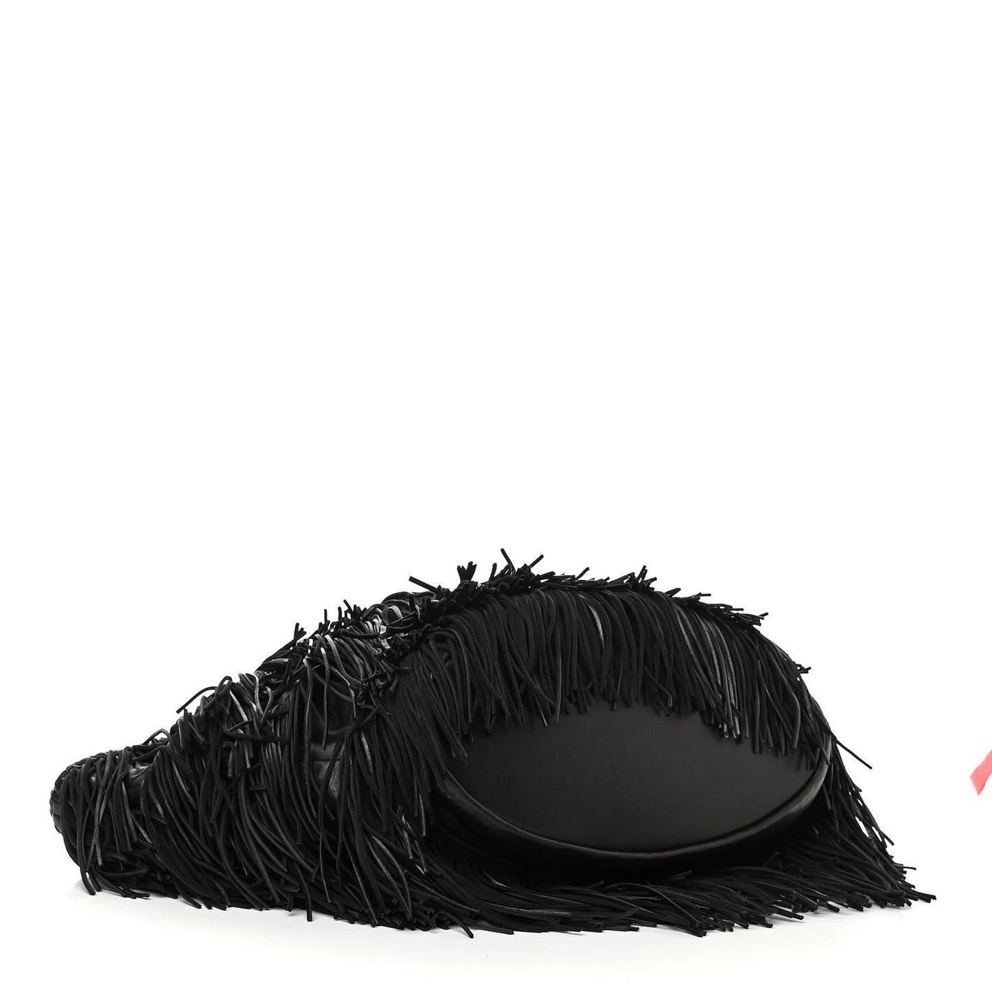 Calfskin Panier Fringe Tote Black