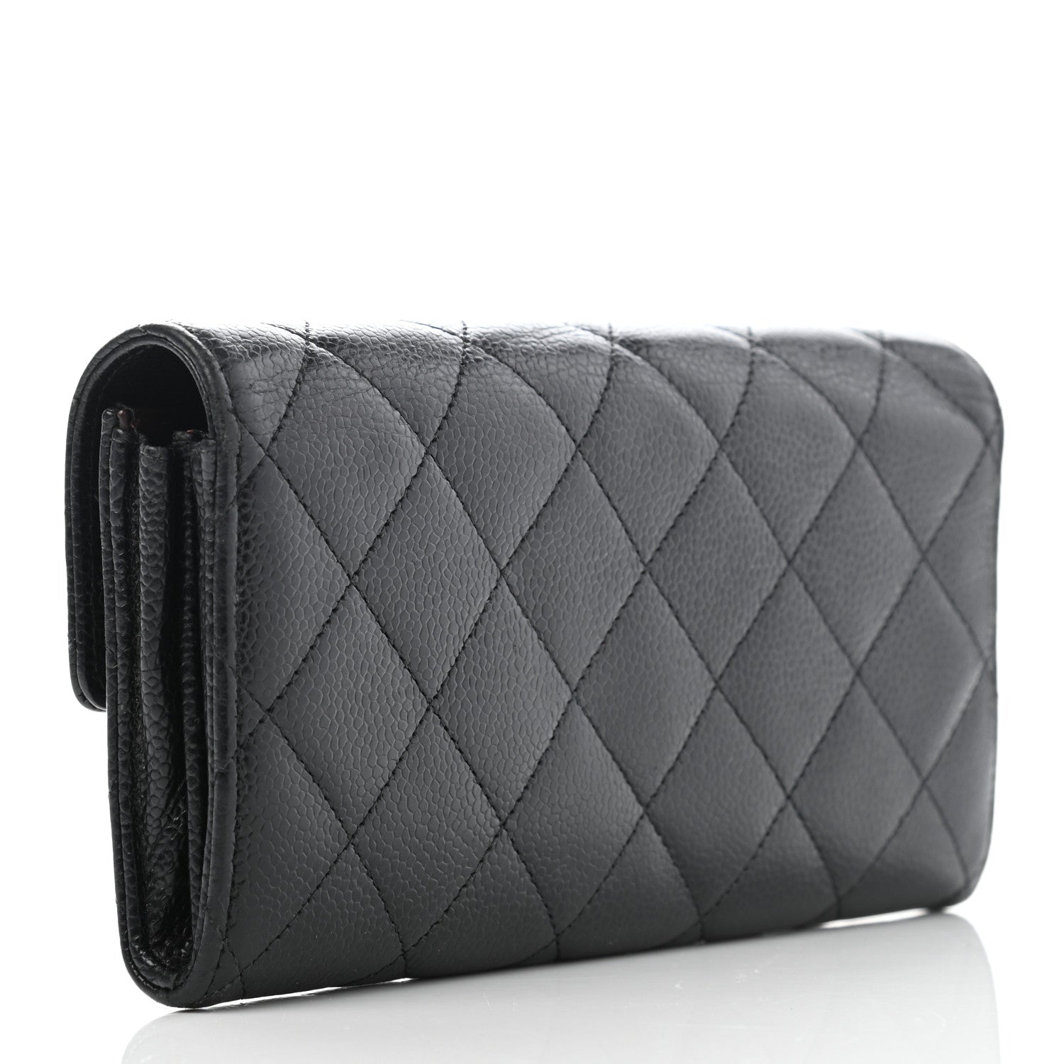 Chanel Caviar Quilted Large Gusset Flap Wallet Black 3 of 17