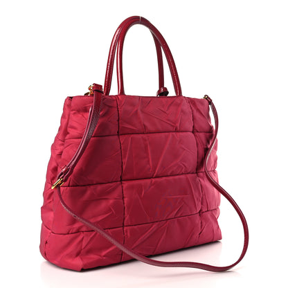 Prada Crispy Nylon Shopping Tote Ibisco 3 of 9
