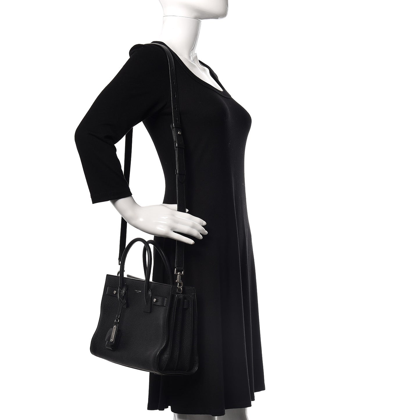 Grained Calfskin Baby Sac De Jour Souple Black