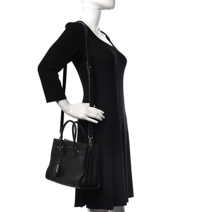 Saint Laurent Grained Calfskin Baby Sac De Jour Souple Black 2 of 18