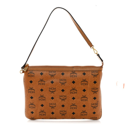 MCM Visetos Liz Shopper Tote Pouch Cognac 1 of 16