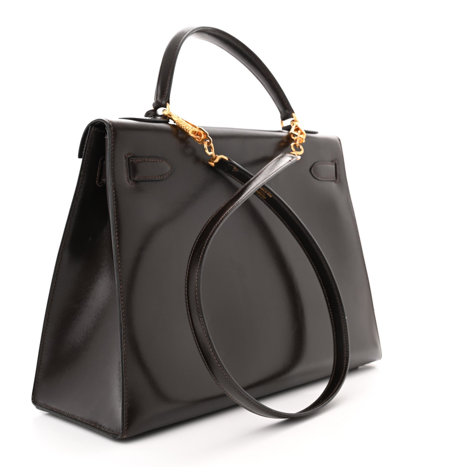 Hermes Tadelakt Kelly Sellier 35 Chocolate 3 of 16