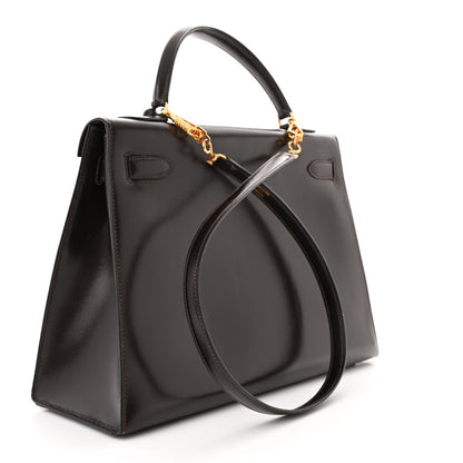 Hermes Tadelakt Kelly Sellier 35 Chocolate 3 of 16