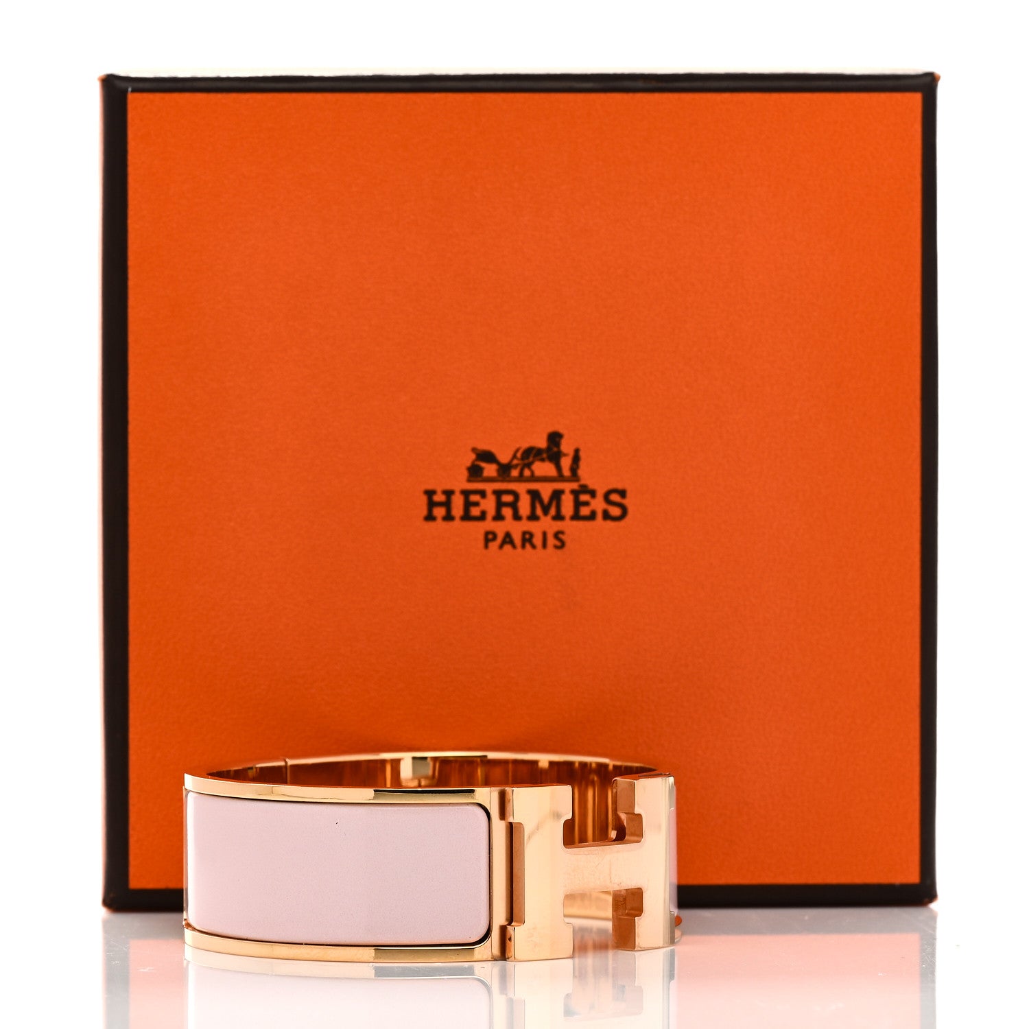 Hermes Enamel Wide Clic Clac H Bracelet PM Rose Dragee 5 of 5