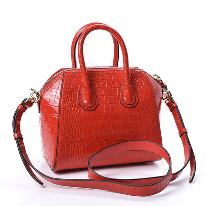 Givenchy Calfskin Crocodile Embossed Mini Antigona Red 2 of 11