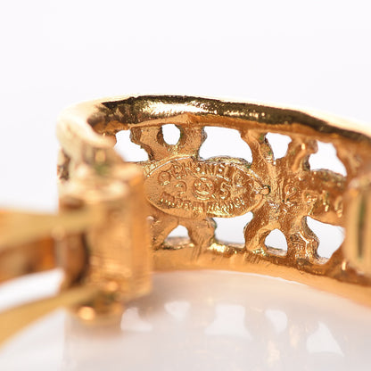 Chanel CC Hoop Clip On Earrings Gold 5 of 6