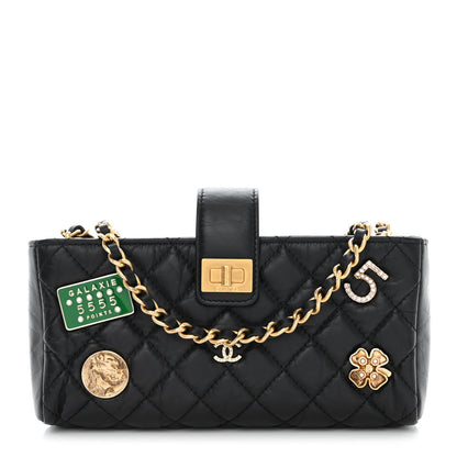 Chanel Aged Calfskin Lucky Charms 2.55 Reissue Mini Clutch With Chain Black 1 of 13