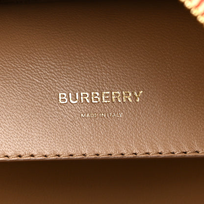Burberry Calfskin Canvas Medium Cube Bowling Bag Malt Brown 6 of 16