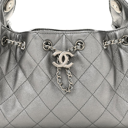 Chanel Metallic Caviar Quilted Mini Chanel 25 Handbag Anthracite 8 of 10