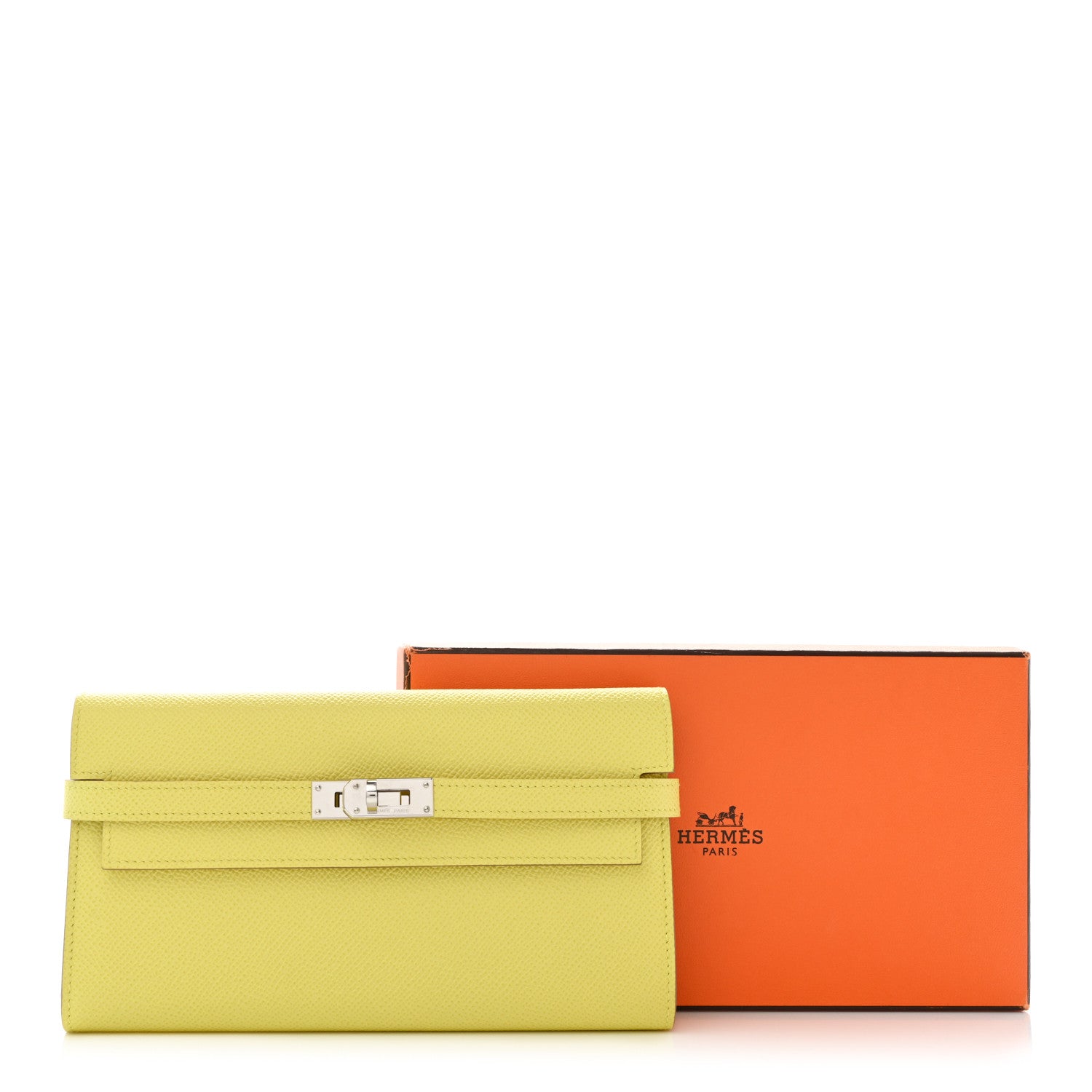 Hermes Epsom Kelly Longue Wallet Lime 9 of 9