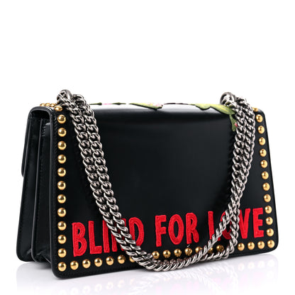 Gucci Calfskin Floral Embroidered Studded Small Dionysus Shoulder Bag Black 3 of 15