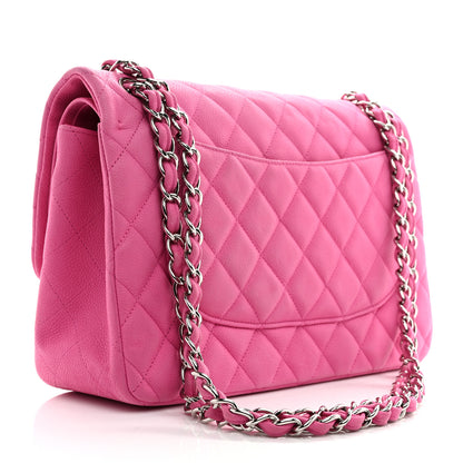 Chanel Iridescent Caviar Quilted Jumbo Double Flap Pink 3 of 10