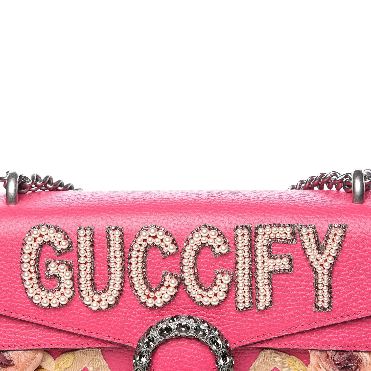 Gucci Pebbled Calfskin Embellished Guccify Small Dionysus Shoulder Bag Rosa 13 of 13