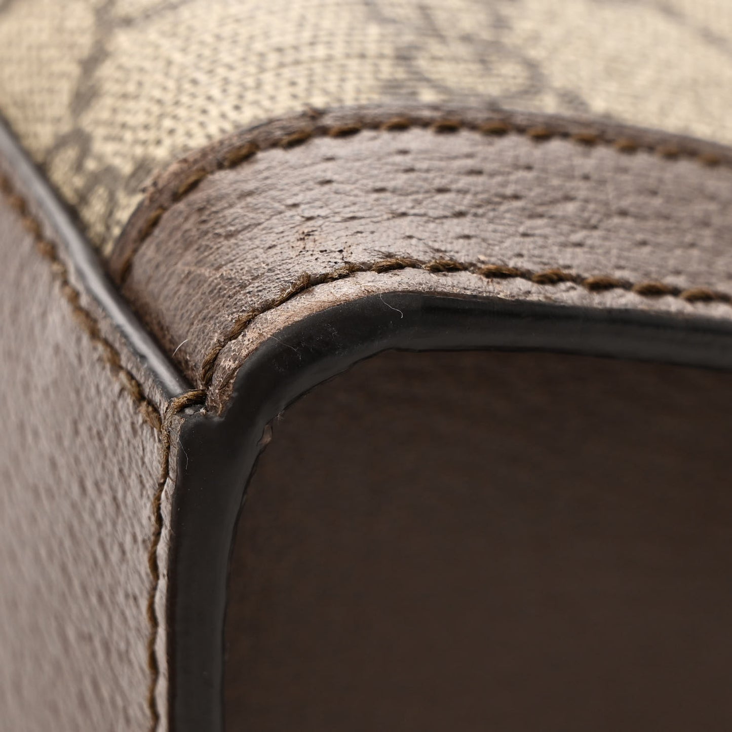 GG Supreme Monogram Web Ophidia Vertical Tote Brown