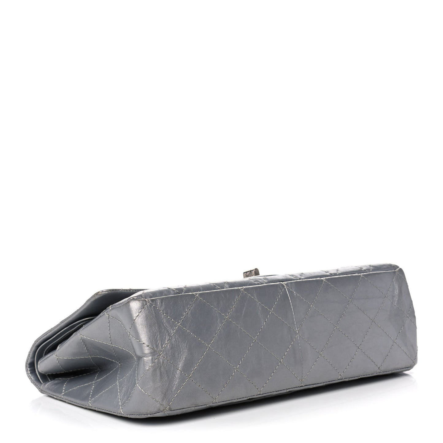 Metallic Aged Calfskin Quilted 2.55 Reissue 227 Flap Silver