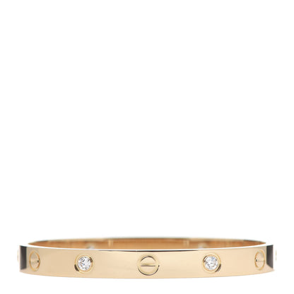 Cartier 18K Yellow Gold 4 Diamond LOVE Bracelet 16 1 of 6