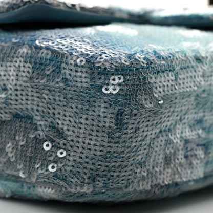 Chanel Sequin Mini Waterfall Flap Light Blue 9 of 13