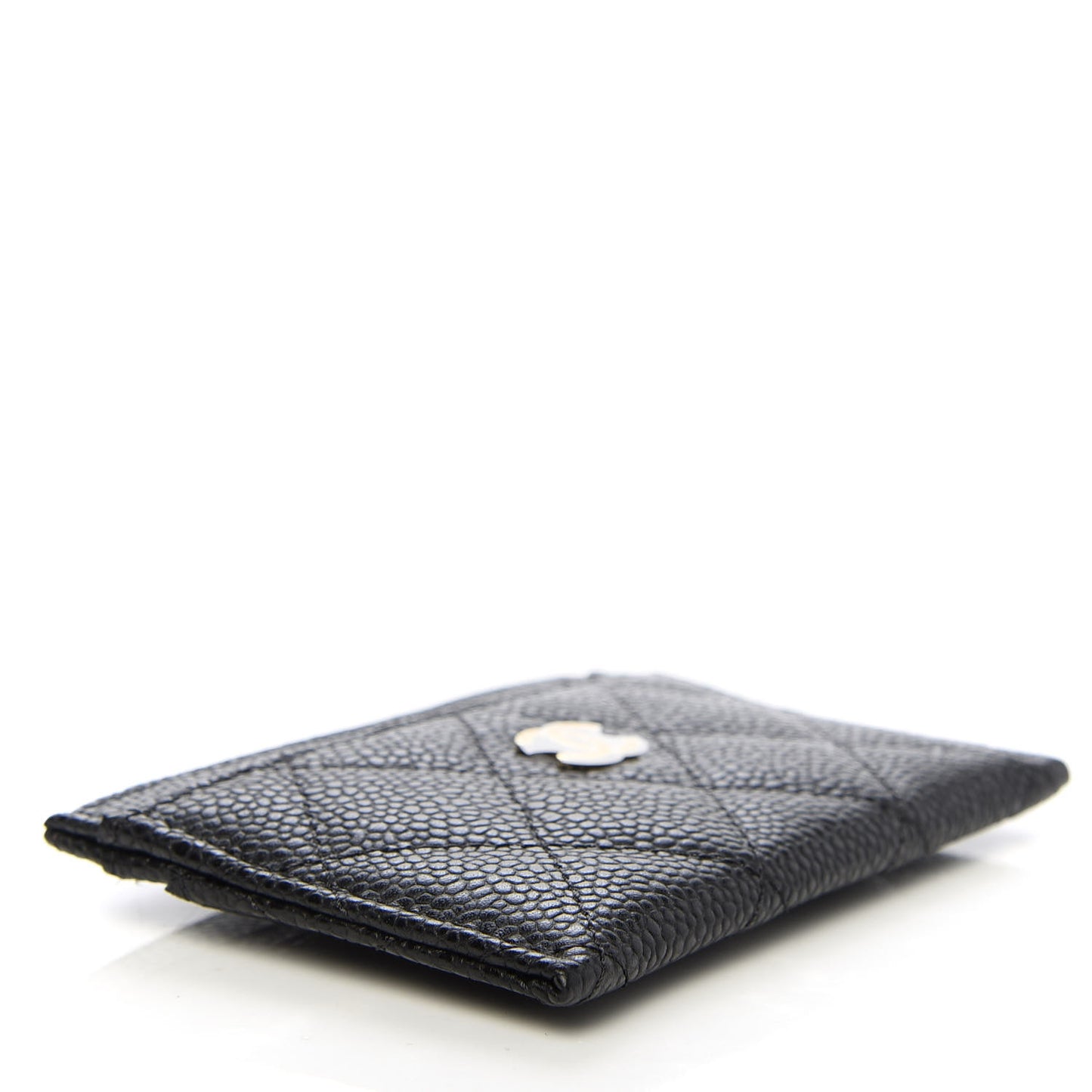 Caviar Quilted Card Holder Black