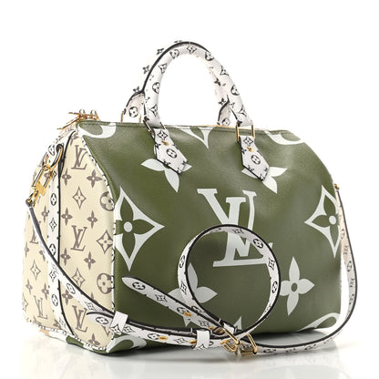 Louis Vuitton Monogram Giant Speedy Bandouliere 30 Kaki Beige 3 of 9