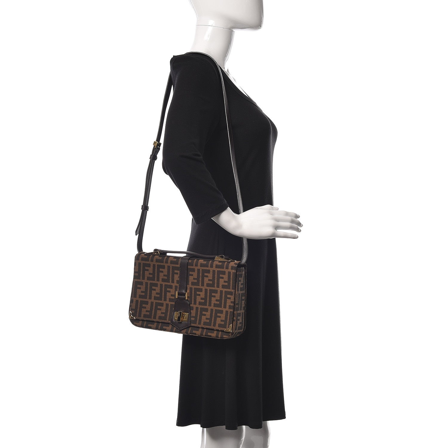 Fendi Zucca Vitello Classico No.1 Satchel Tobacco Moro 2 of 15