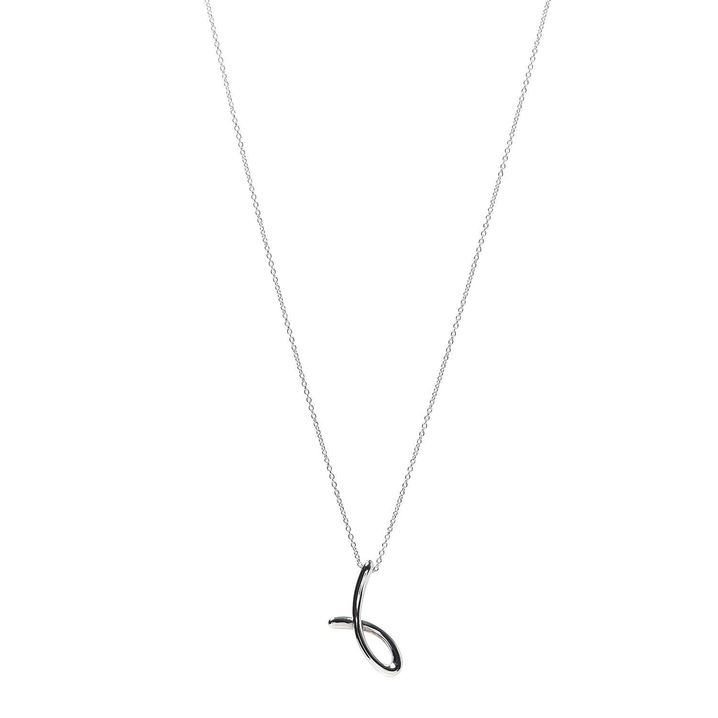 Sterling Silver Elsa Peretti Letter J Pendant Necklace
