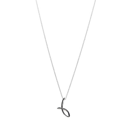 Tiffany Sterling Silver Elsa Peretti Letter J Pendant Necklace 1 of 9