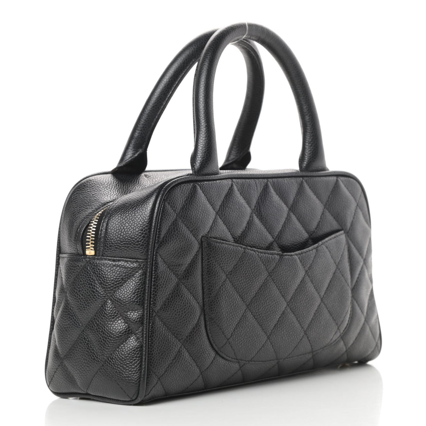 Caviar Quilted Small Bowler Black