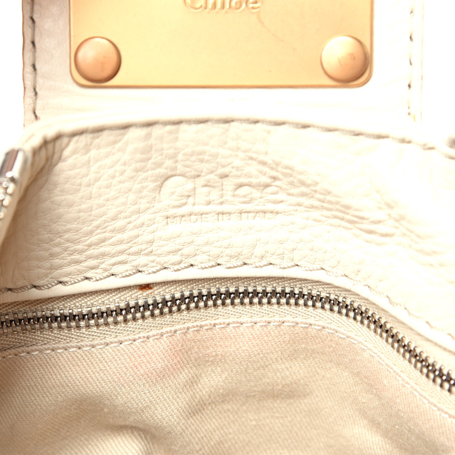Chloe Calfskin Medium Paddington Satchel Off White 6 of 9
