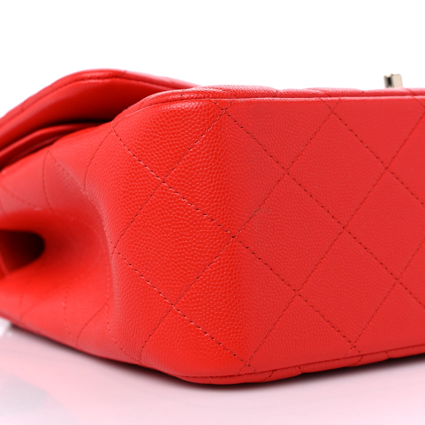 Caviar Quilted Jumbo Double Flap Red