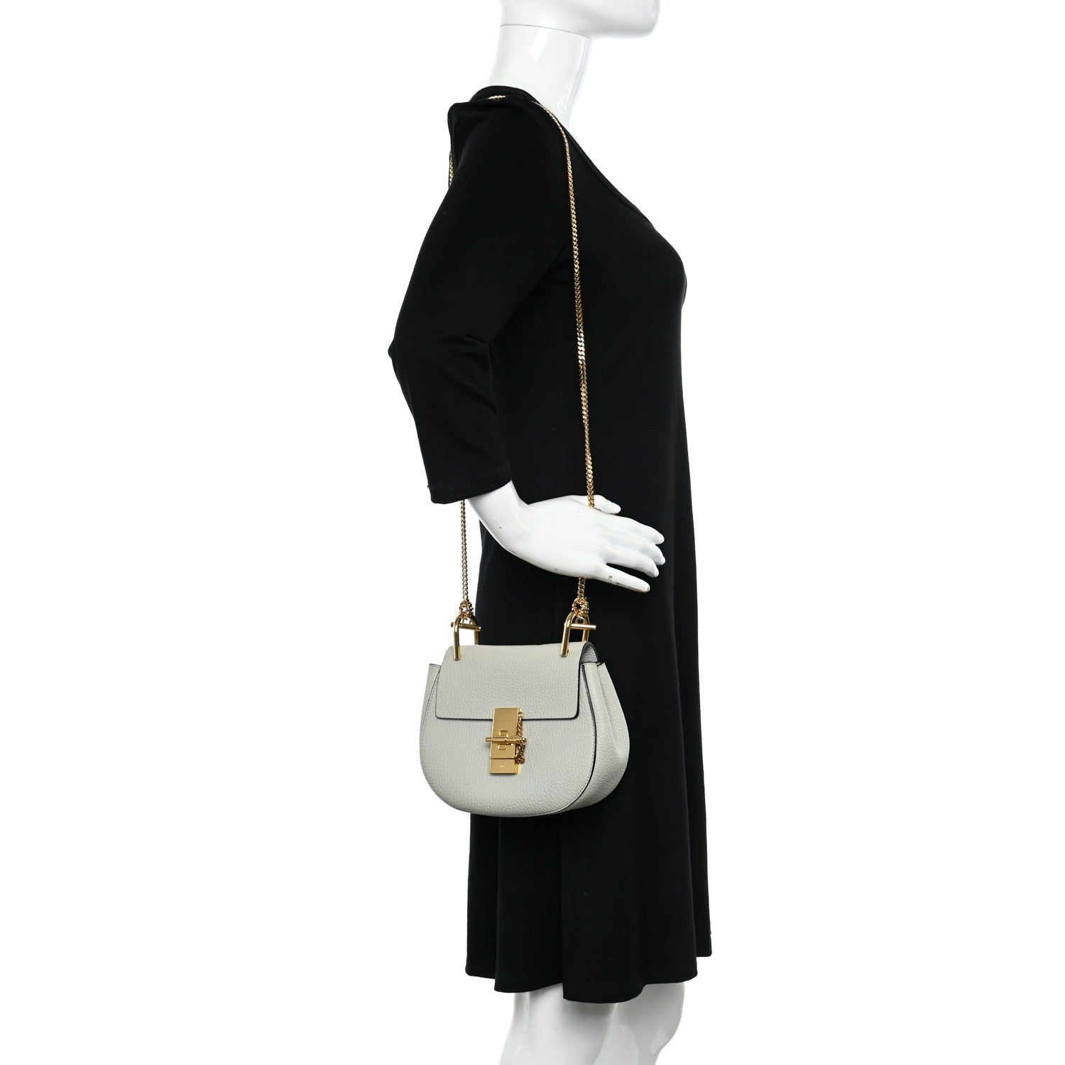 Chloe Grained Lambskin Drew Shoulder Bag Airy Grey 2 of 10