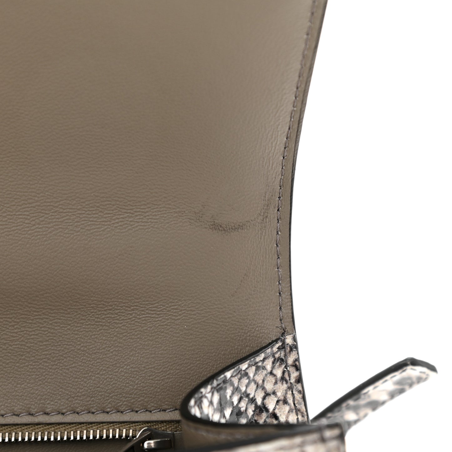 Calfskin Snake Effect Small Hourglass Top Handle Bag Black White