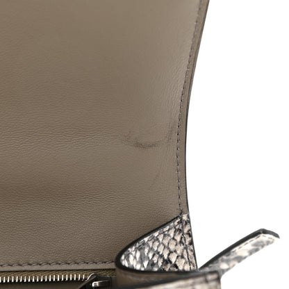 Balenciaga Calfskin Snake Effect Small Hourglass Top Handle Bag Black White 9 of 12