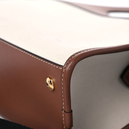 Burberry Canvas Smooth Calfskin Two Tone Small Pocket Bag Natural Malt Brown 11 of 16