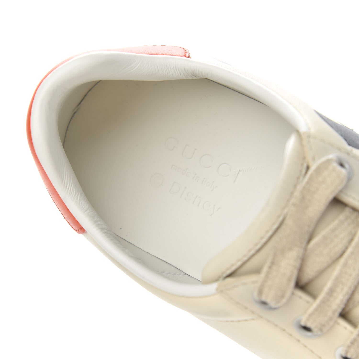 Gucci X DISNEY Miro Soft Calfskin Mickey Mouse Print Womens Ace Sneakers 36 Ivory Deep Orange 6 of 8