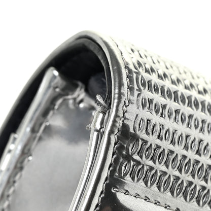 Christian Dior Metallic Patent Micro-Cannage Diorama Wallet on Chain Pouch Silver 9 of 19