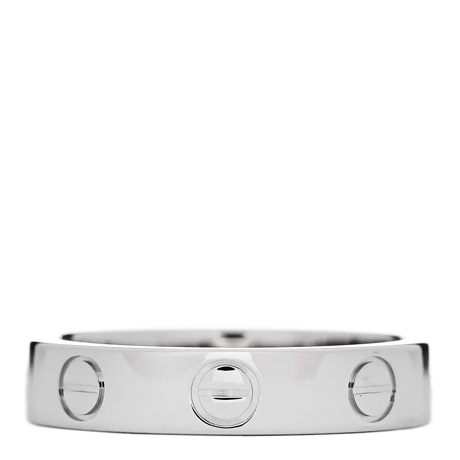 Cartier Platinum 3.5mm LOVE Wedding Band Ring 48 4.5 3 of 5