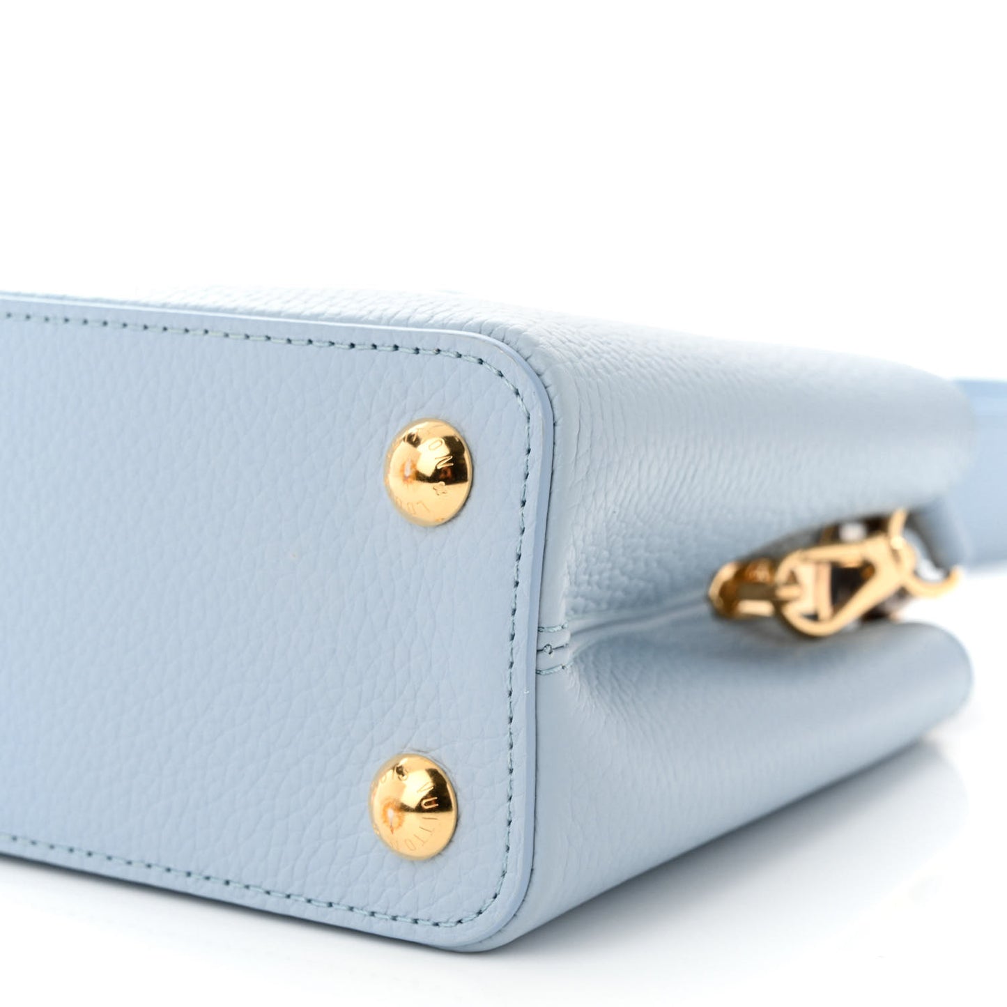 Taurillon Calfskin Karung Patchwork Capucines BB Olympe Blue