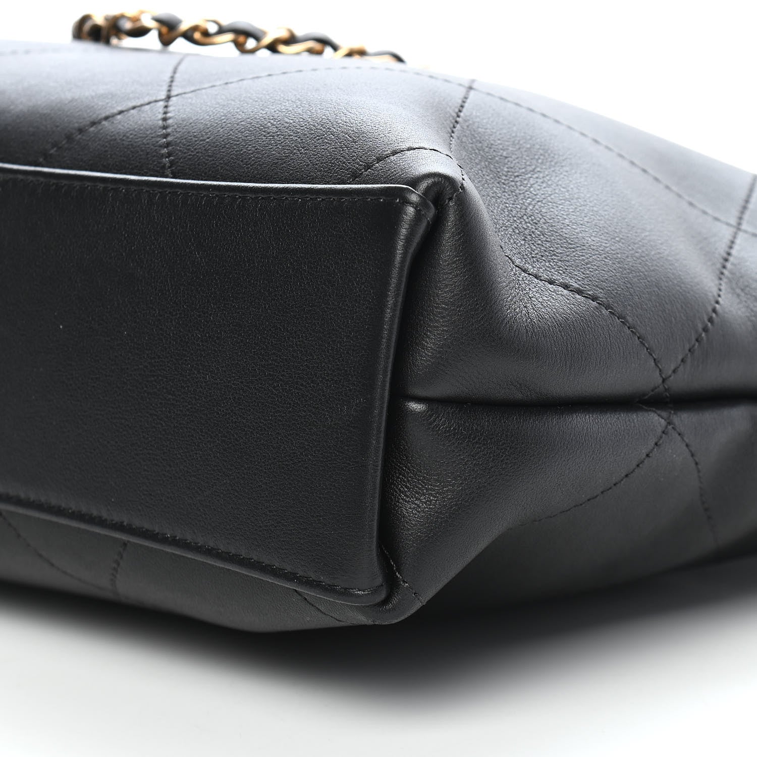 Chanel Calfskin Stitched Small Shopping Tote Black 9 of 9