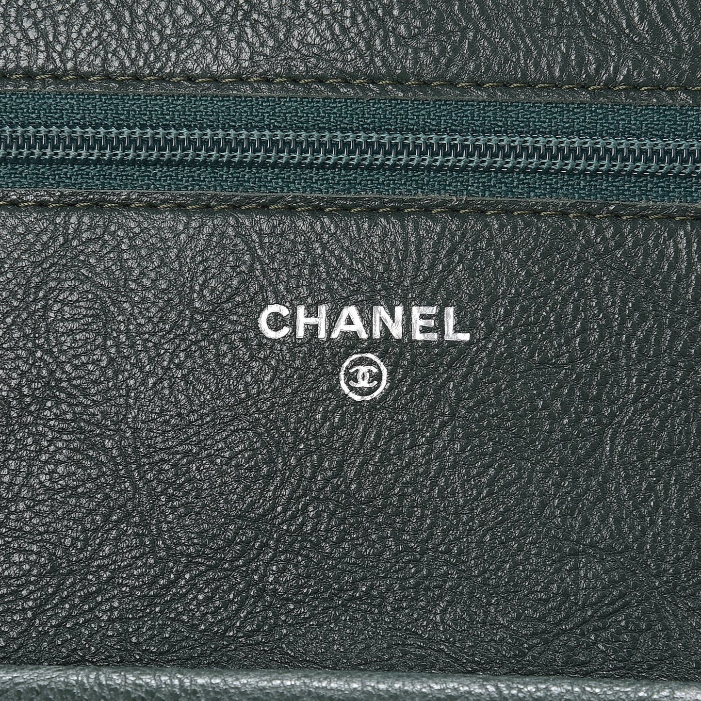 Calfskin Quilted Chain Around Boy Wallet On Chain WOC Green