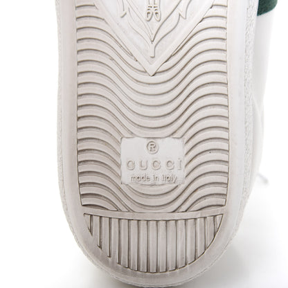 Gucci Calfskin Web Bee Embroidered Womens Ace Sneakers 37 White Green 9 of 11