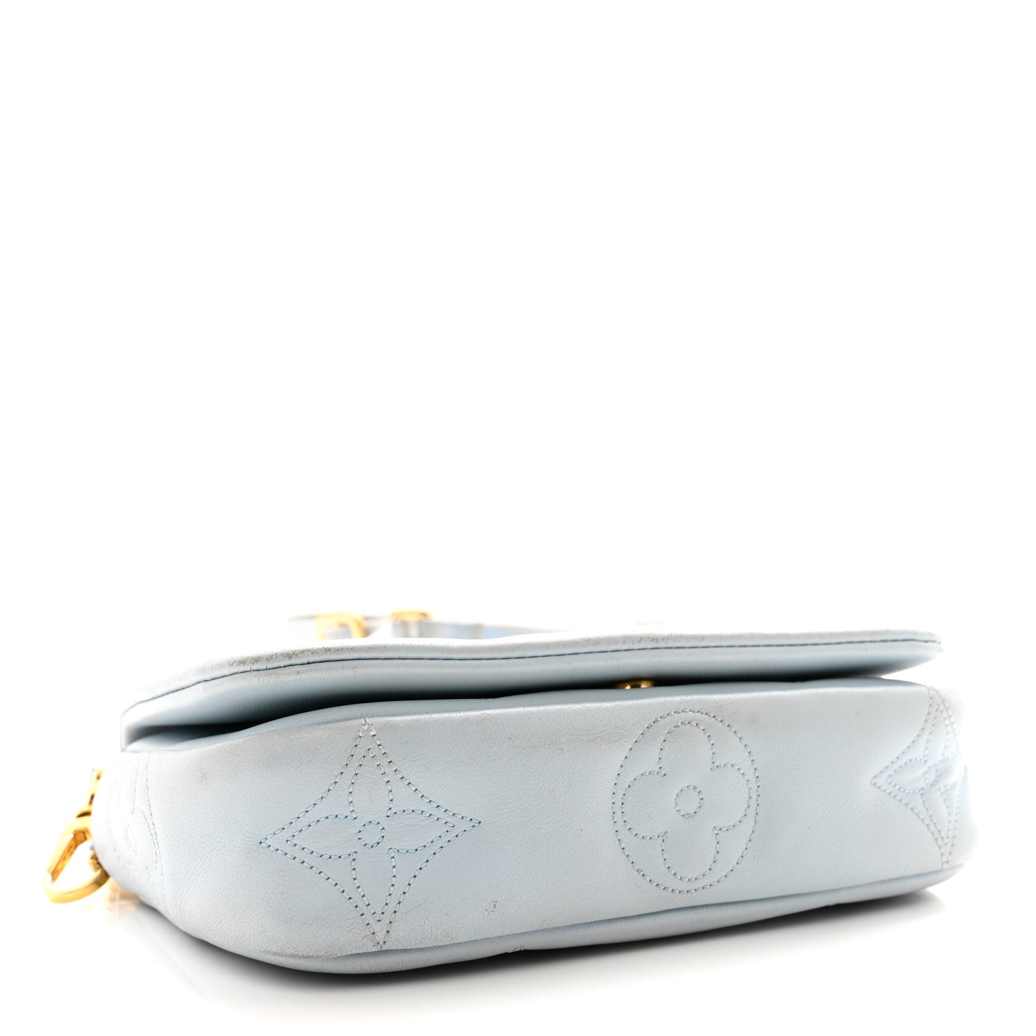 Louis Vuitton Calfskin Bubblegram Wallet On Strap Ice Blue 5 of 14