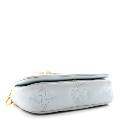 Louis Vuitton Calfskin Bubblegram Wallet On Strap Ice Blue 5 of 14
