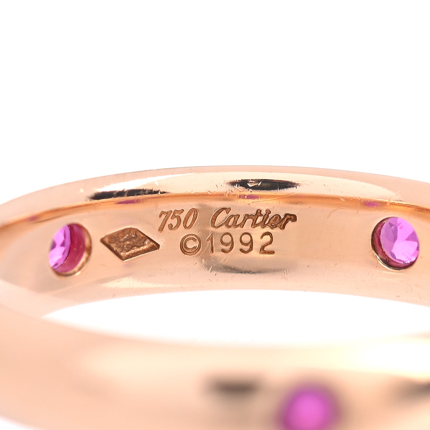 18K Yellow Gold Ruby Stella Band Ring 53 6.5