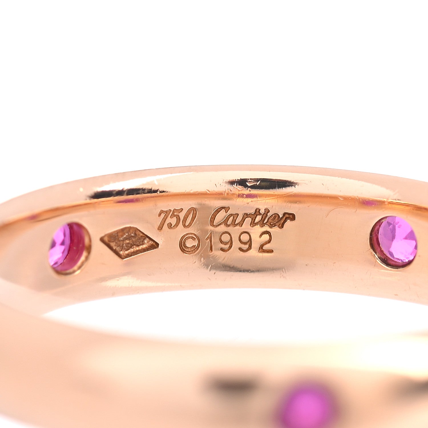 Cartier 18K Yellow Gold Ruby Stella Band Ring 53 6.5 4 of 4