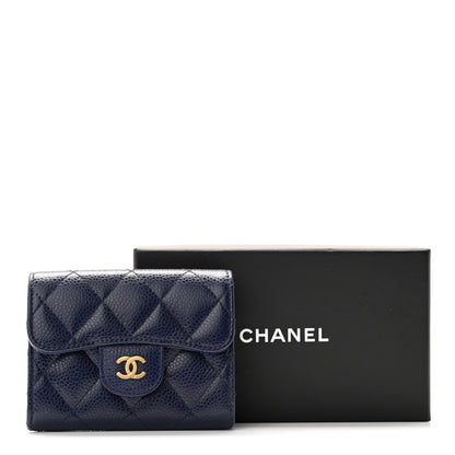 Chanel Caviar Quilted Flap Card Holder Wallet Navy 11 of 11