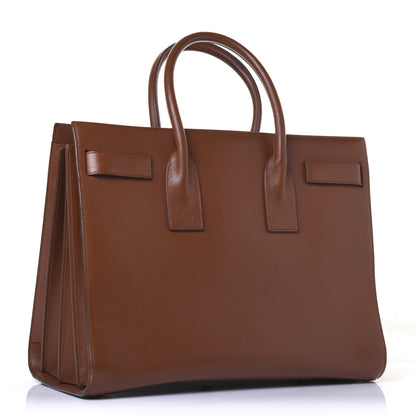 Saint Laurent Calfskin Large Sac De Jour Carryall Cognac 3 of 28
