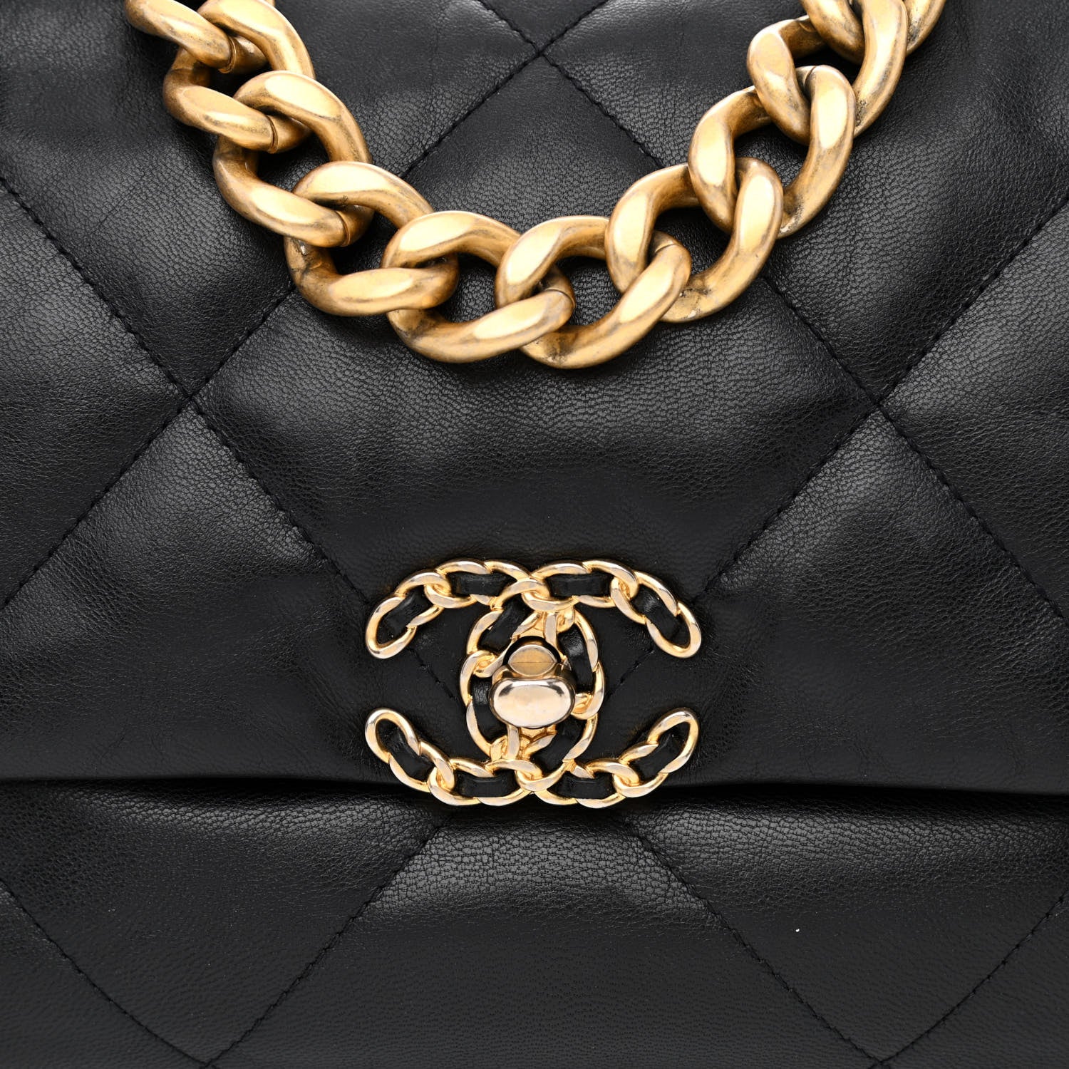 Chanel Lambskin Quilted Large Chanel 19 Flap Black 9 of 11