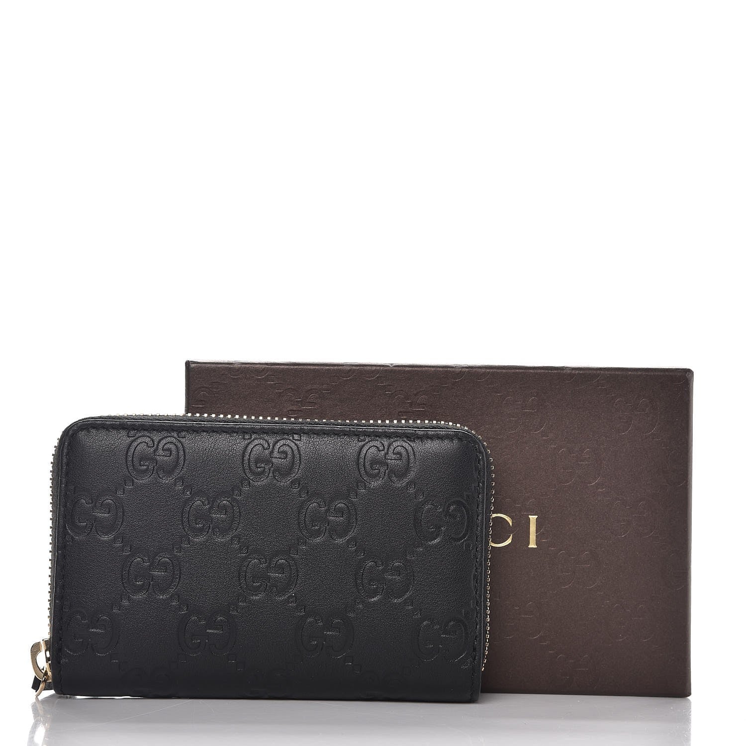Gucci Guccissima Zip Around Card Case Black 7 of 7