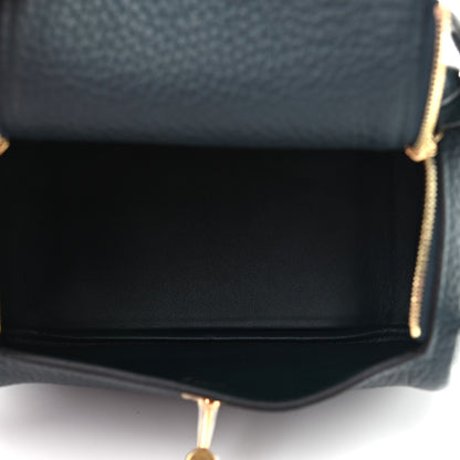 Hermes Taurillon Clemence Mini Lindy 20 Vert Cypress 5 of 10